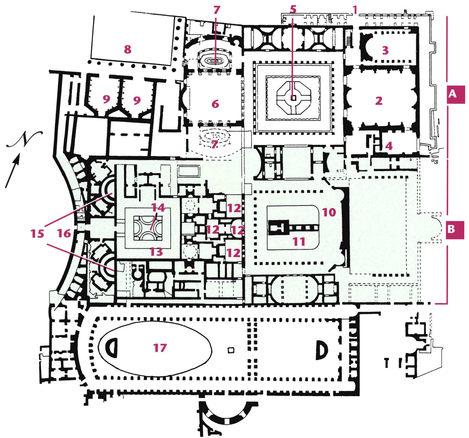 Дворец Домициана, Дом Флавиев и Дом Императоров (Domus Augustiana  (Augustana)) // С. Пескарин. Рим. Атлас чудес света