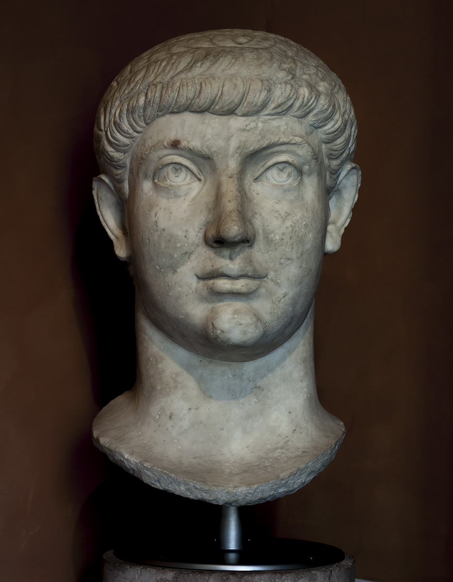 Colossal portrait of Constantius II (337—361), or of his brother ...